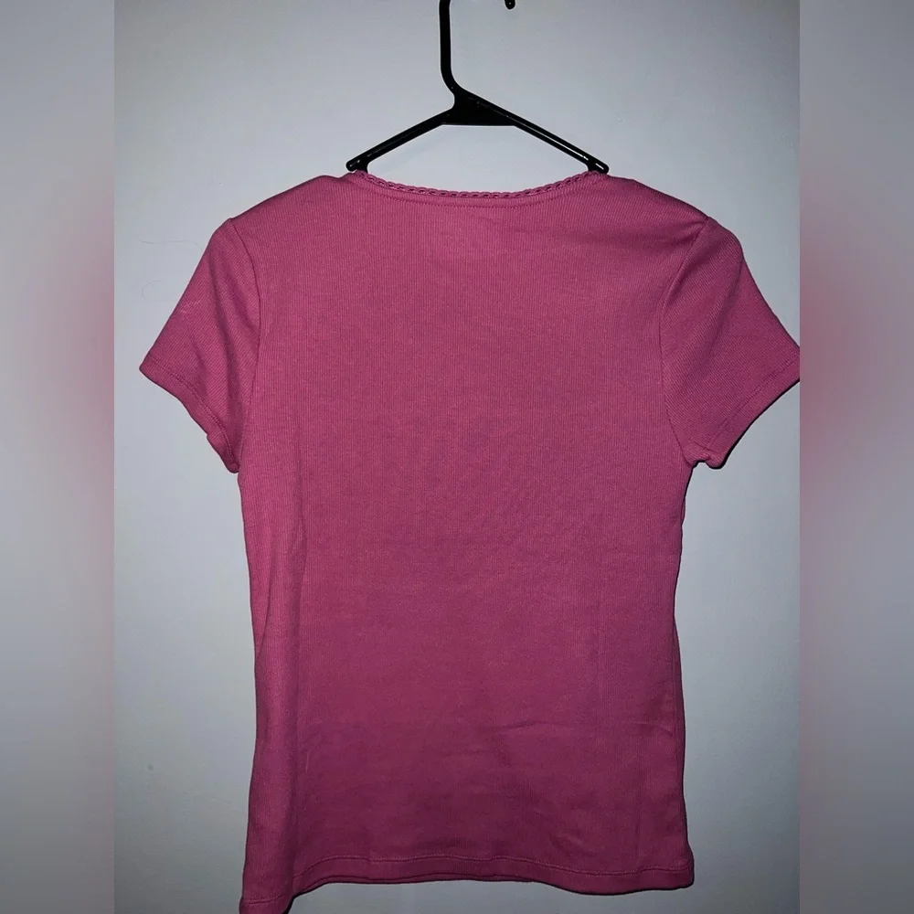 NWT Old Navy Lace Trim Rib Knit Top - Picture 5 of 8
